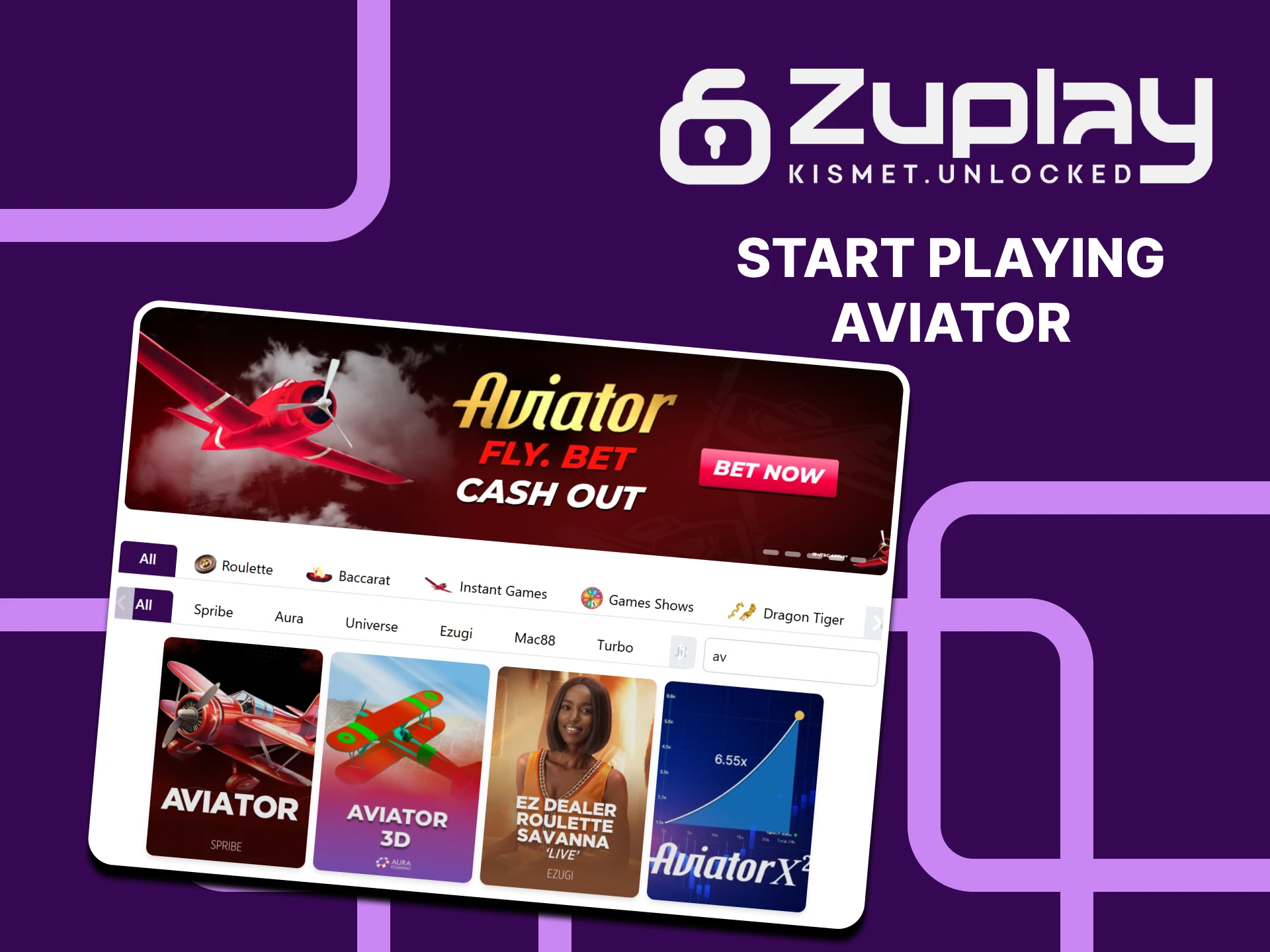 Create your account to start playing Aviator at Zuplay.